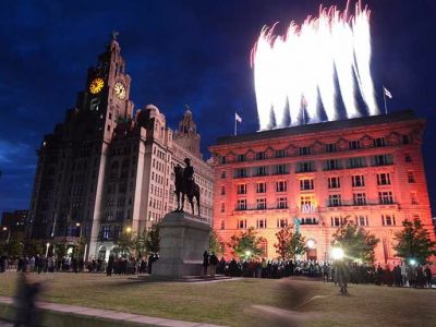 Fireworks at Cunard Building